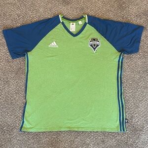 Seattle Sounders Adidas MLS Team Soft V Neck Shirt - Men's 2XL
